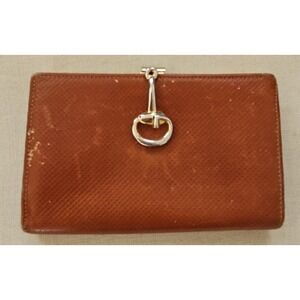Vintage ECHT O PRYM‎ brown thin leather G clasp Coin wallet purse